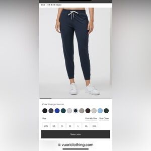 Vuori Navy Jogger Pants